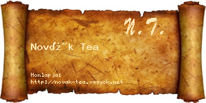 Novák Tea névjegykártya